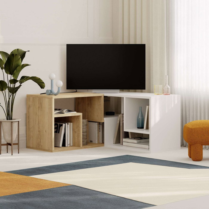 Hanah Home Soporte para TV Glis - Roble Zafiro y Blanco